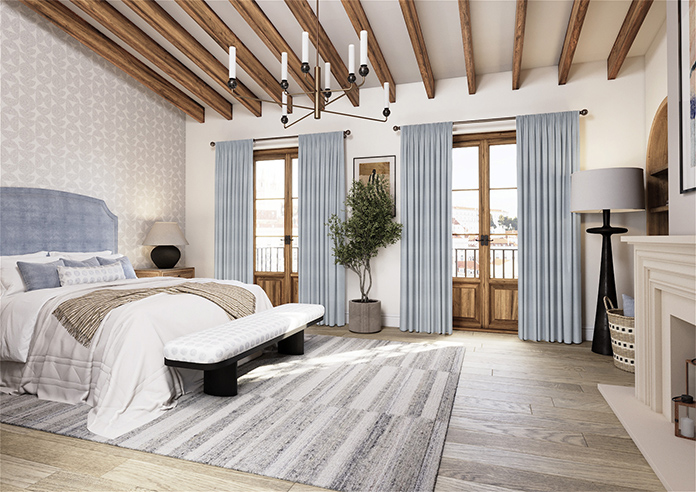 San Remo (Blackout), Columbia Blue - Made to Measure Curtains - Image 7